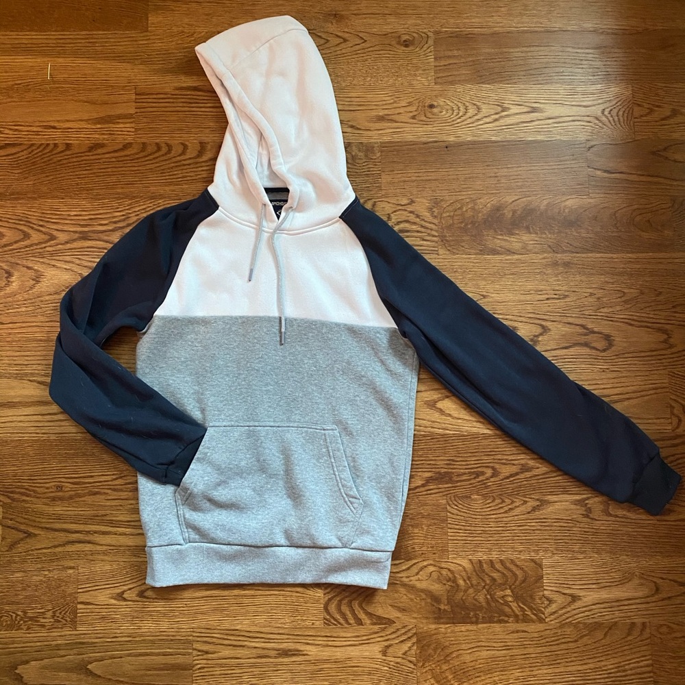 Blue, Grey, and White block sweatshirt